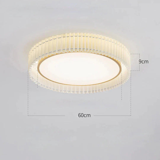 Pleated Simple Master Bedroom Lamp Romantic And Warm Artistic Design Round Ceiling Copper / Dia60Cm