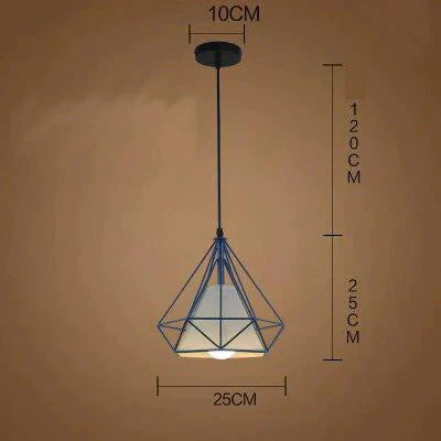 Modern Cage Pendant Light Iron Minimalist Retro Scandinavian Loft Pyramid Lamp Metal Hanging Lamp