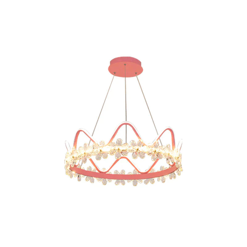 Bedroom Lamp Nordic Modern Simple Light Luxury Creative Personality Crown Crystal Chandelier Pendant