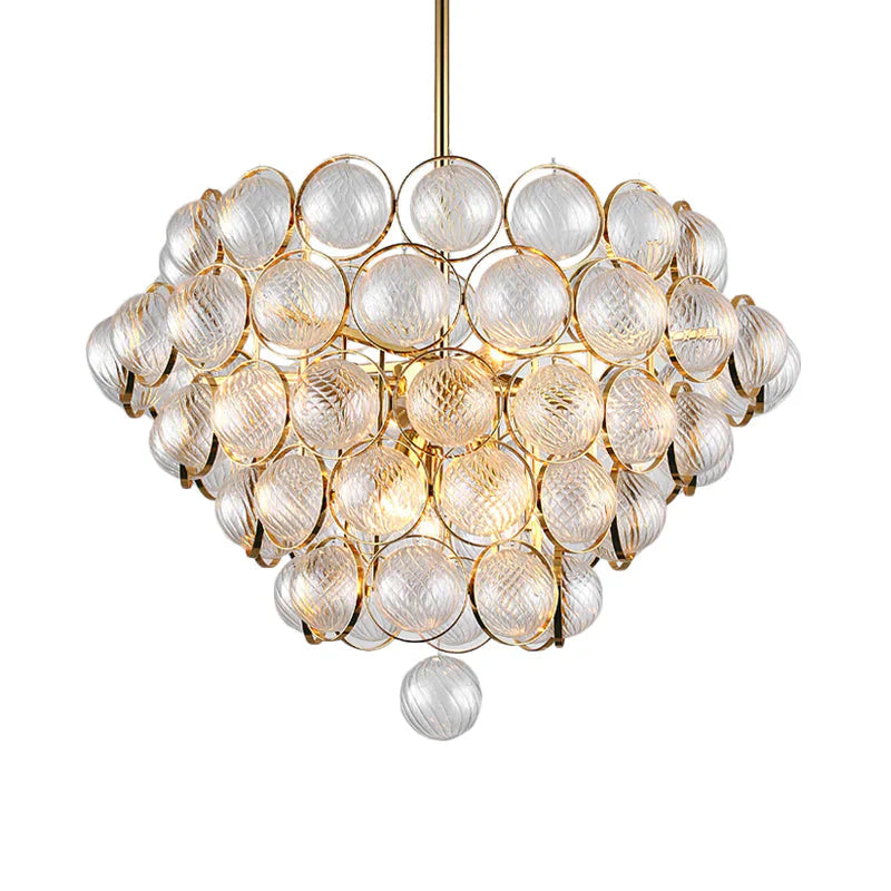 23.5’/33.5’ Wide Bubble Chandelier Lamp Modernism Crystal Beige Led Pendant Lighting Fixture