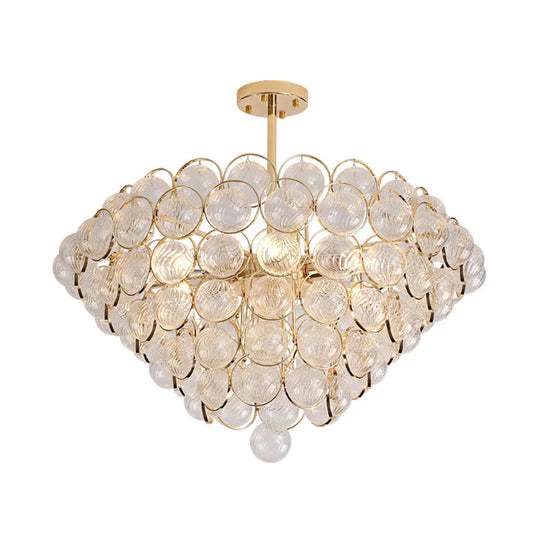 23.5’/33.5’ Wide Bubble Chandelier Lamp Modernism Crystal Beige Led Pendant Lighting Fixture