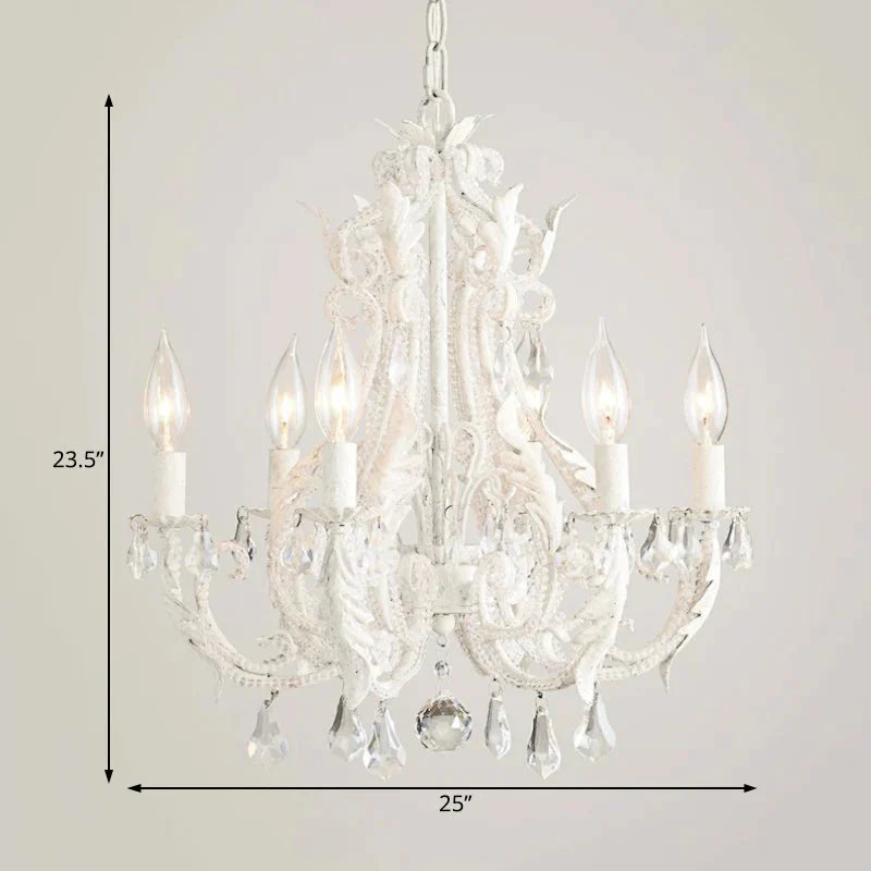 Grey/White Spur Chandelier Modern 5/6 Heads Crystal Ceiling Pendant Light For Living Room