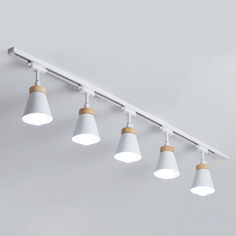 Living Room Semi Flush Mount Lamp With Cone Metal Shade 5 / White Pendant Lighting