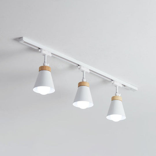 Living Room Semi Flush Mount Lamp With Cone Metal Shade 3 / White Pendant Lighting