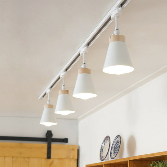 Living Room Semi Flush Mount Lamp With Cone Metal Shade Pendant Lighting