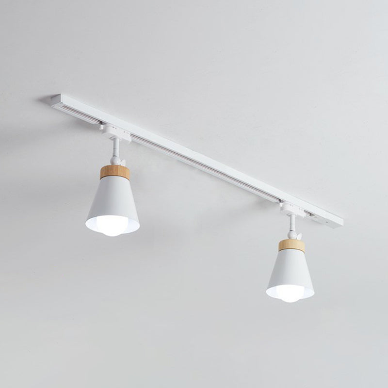 Living Room Semi Flush Mount Lamp With Cone Metal Shade 2 / White Pendant Lighting