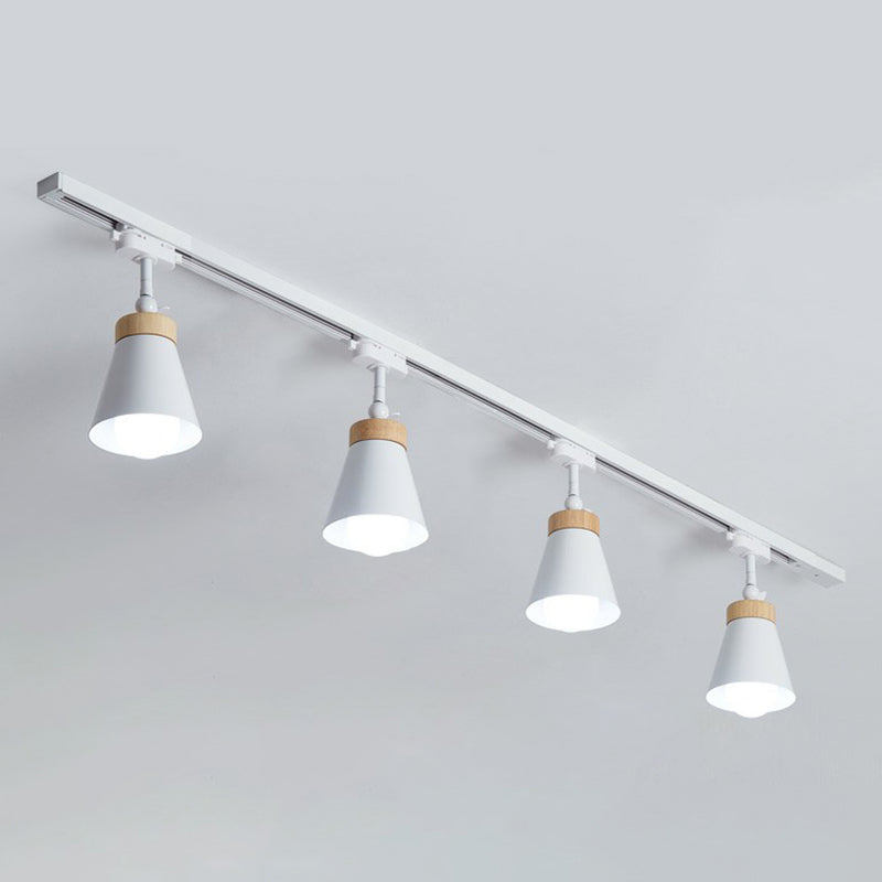 Living Room Semi Flush Mount Lamp With Cone Metal Shade 4 / White Pendant Lighting