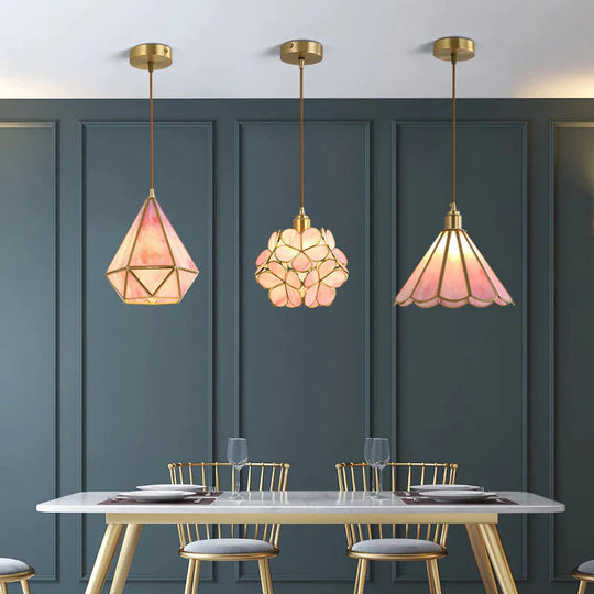 Nordic Bedside Small Chandelier Simple Long Restaurant Full Copper Lamp Pendant