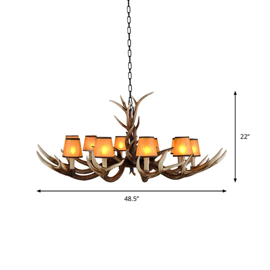 Cone Resin Ceiling Lamp Traditional 6/8/10 - Head Living Room Chandelier Pendant Light With