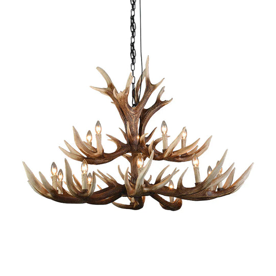 Light Brown 6/8/10 Lights Chandelier Lighting Rustic Resin Candelabra Pendant Lamp For Bedroom