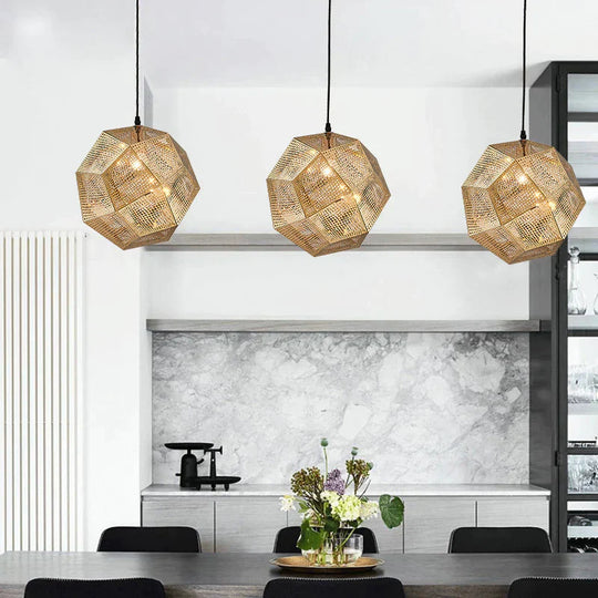 Simple Light And Shadow Faceted Ball Chandelier Creative Metal Restaurant Coffee Shop Bar Club