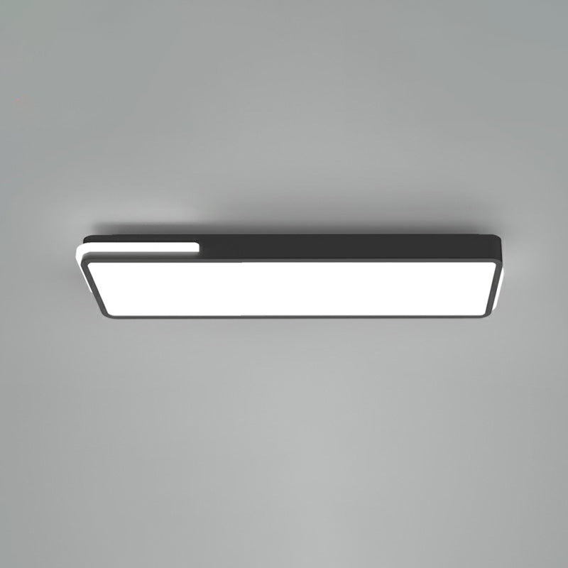 Minimalistic Rectangular Led Flush Mount Ceiling Light In Black For Corridors / 16’