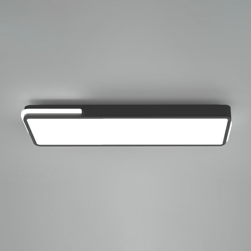 Minimalistic Rectangular Led Flush Mount Ceiling Light In Black For Corridors / 31.5’