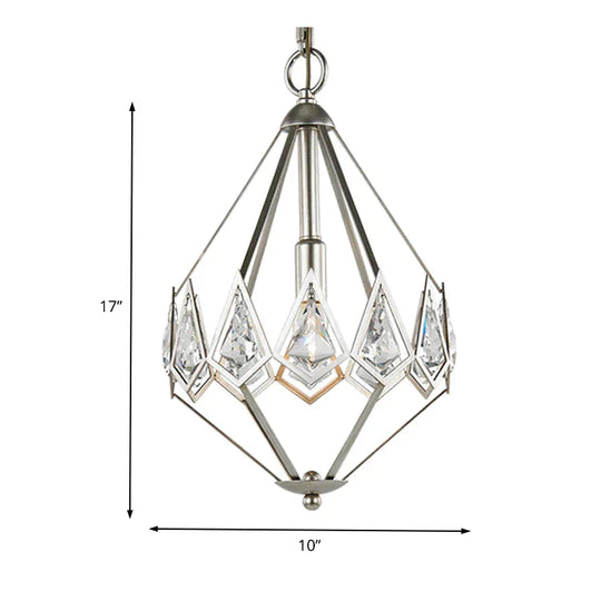 Nickel Tapered Chandelier Nordic Metal 1/3 Bulbs Pendant Light Fixture For Living Room