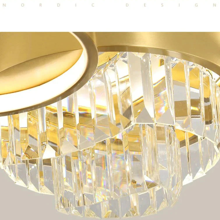 Creative Crystal Light In The Bedroom Copper Ceiling Lamp