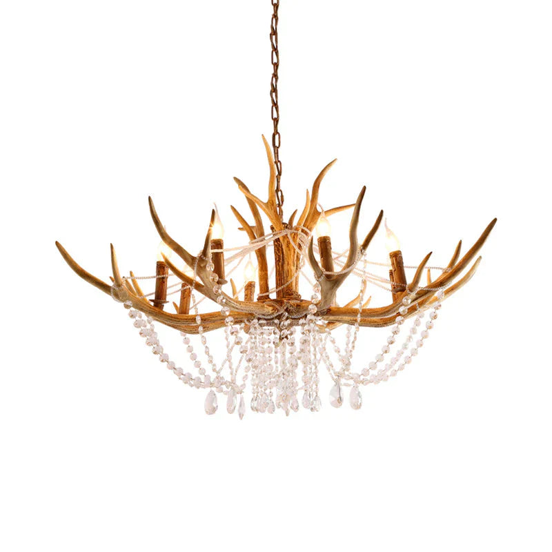 Resin Candle Chandelier Lamp Rustic 8 - Head Kitchen Island Pendant Ceiling Light With Cascading