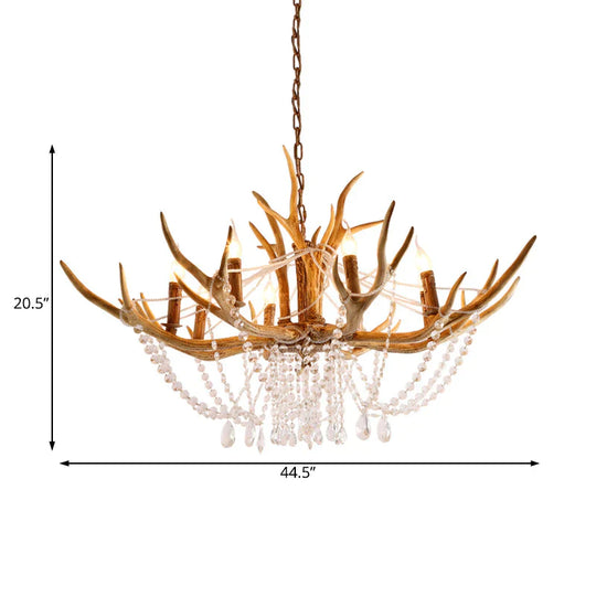 Resin Candle Chandelier Lamp Rustic 8 - Head Kitchen Island Pendant Ceiling Light With Cascading