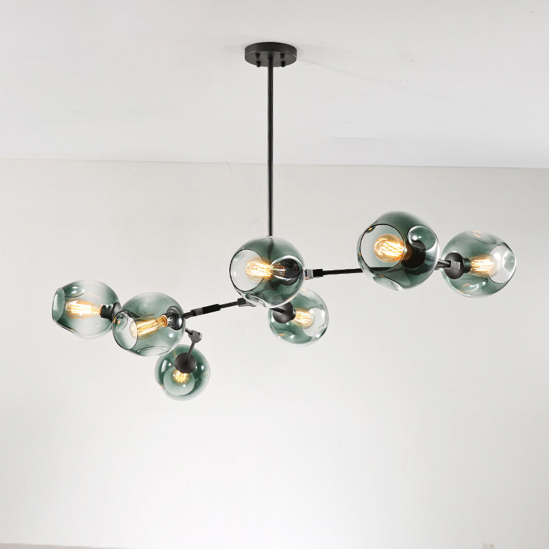 Elegant Glass Molecular Pendant Chandelier For Living Room Decor 7 / Black Blue Lighting