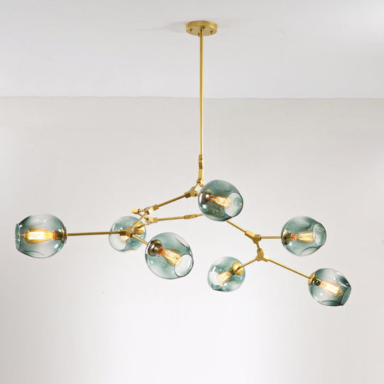 Elegant Glass Molecular Pendant Chandelier For Living Room Decor 7 / Gold Blue Lighting
