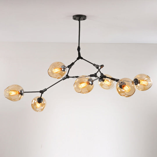 Elegant Glass Molecular Pendant Chandelier For Living Room Decor 7 / Black Cognac Lighting