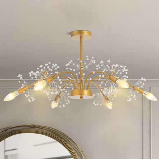 Isla - Exquisite Gold Ceiling Pendant Chandelier 7 Light Candle Style With