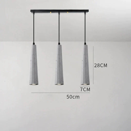 Simple Modern Creative Personality Bar Dining Room Bedside Single Three Cement Chandelier B / Tri -