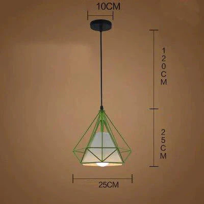 Modern Cage Pendant Light Iron Minimalist Retro Scandinavian Loft Pyramid Lamp Metal Hanging Lamp