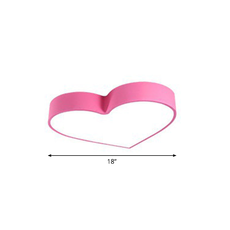 Cartoon Loving Heart Led Flush Mount Light With Romantic Acrylic Design - Ceiling For Bedrooms