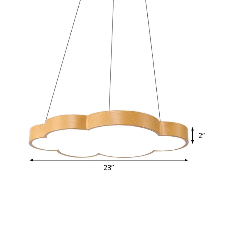 Alterf - Slim Kids Cloud Pendant Light Acrylic Hanging In Beige For Game Room