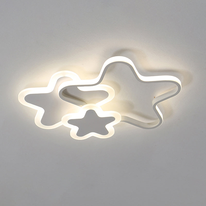 Cartoon Star Led Flush Mount Ceiling Light Fixture For Kids Room White / 20.5’ Third Gear