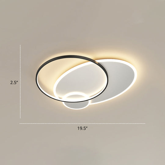 Bedroom Brilliance In A Stack: Minimalistic Led Metal Flush Mount Ceiling Ligh Black - White /