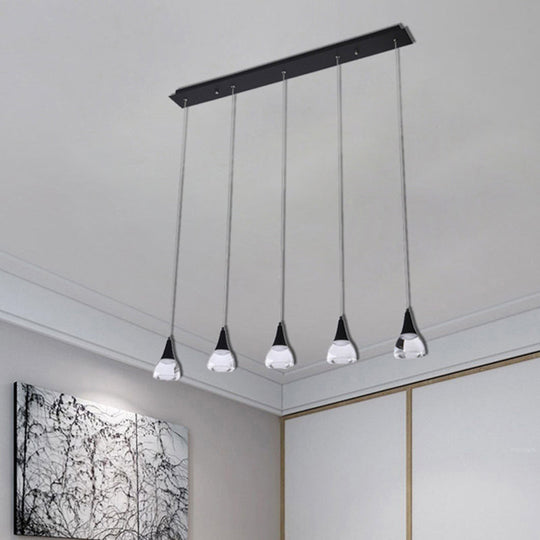 Ludovica - Cluster Conical Drop Pendant Modern Acrylic 5/6 - Light Black Hanging Ceiling Light For