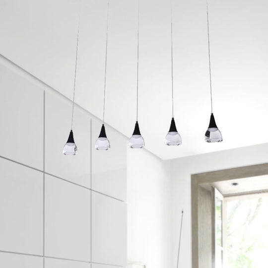 Ludovica - Cluster Conical Drop Pendant Modern Acrylic 5/6 - Light Black Hanging Ceiling Light For