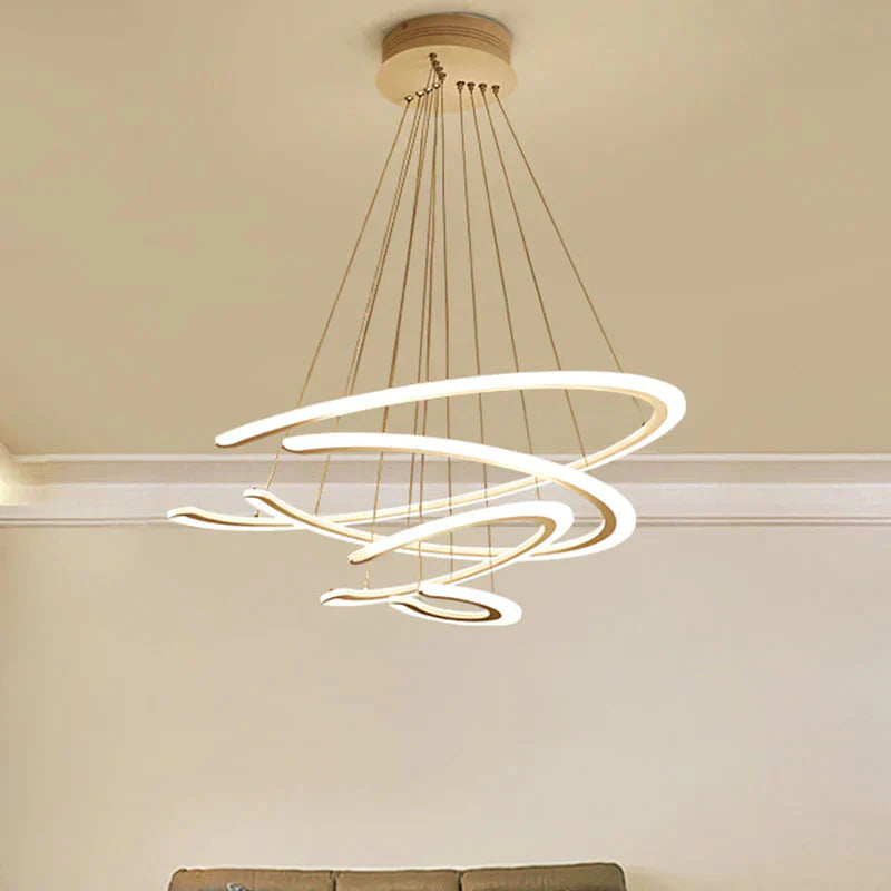 C Ring Dining Room Chandelier Acrylic Led 1/2/3 Light Postmodern Ceiling Pendant In