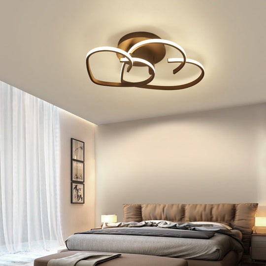 A Radiant Expression Of Love: Modern 2 - Light Led Semi - Flush Mount Ceiling Light In The Shape A