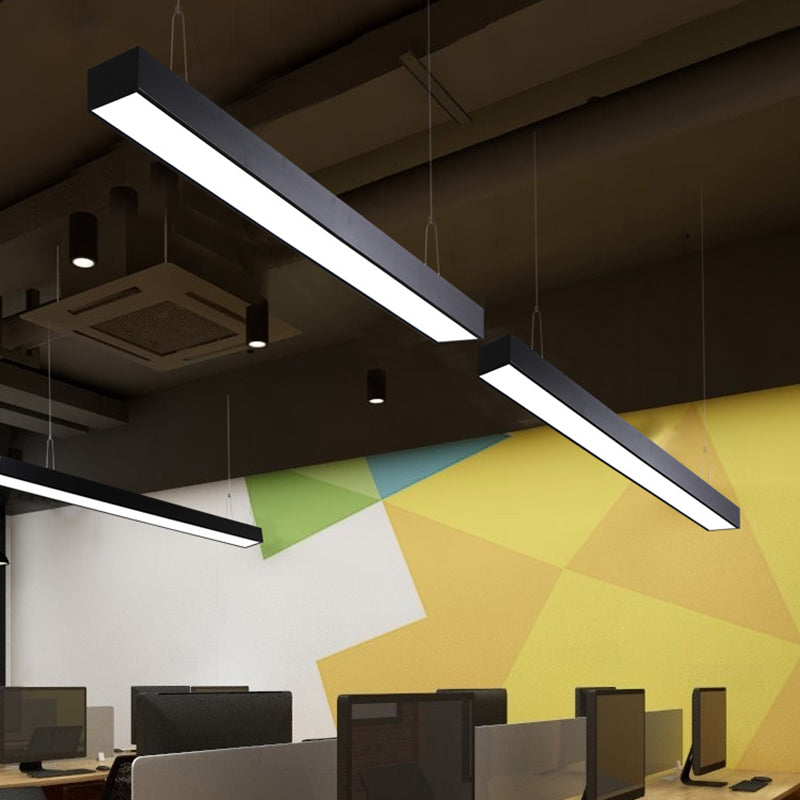 Olga - Linear Minimalist Led Suspension Light Fixture Aluminum Office Ceiling Pendant