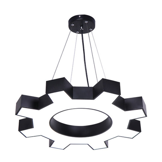 Etamin - Led Gear Shaped Gym Pendant Lighting Metallic Modern Style Hanging Light Fixture