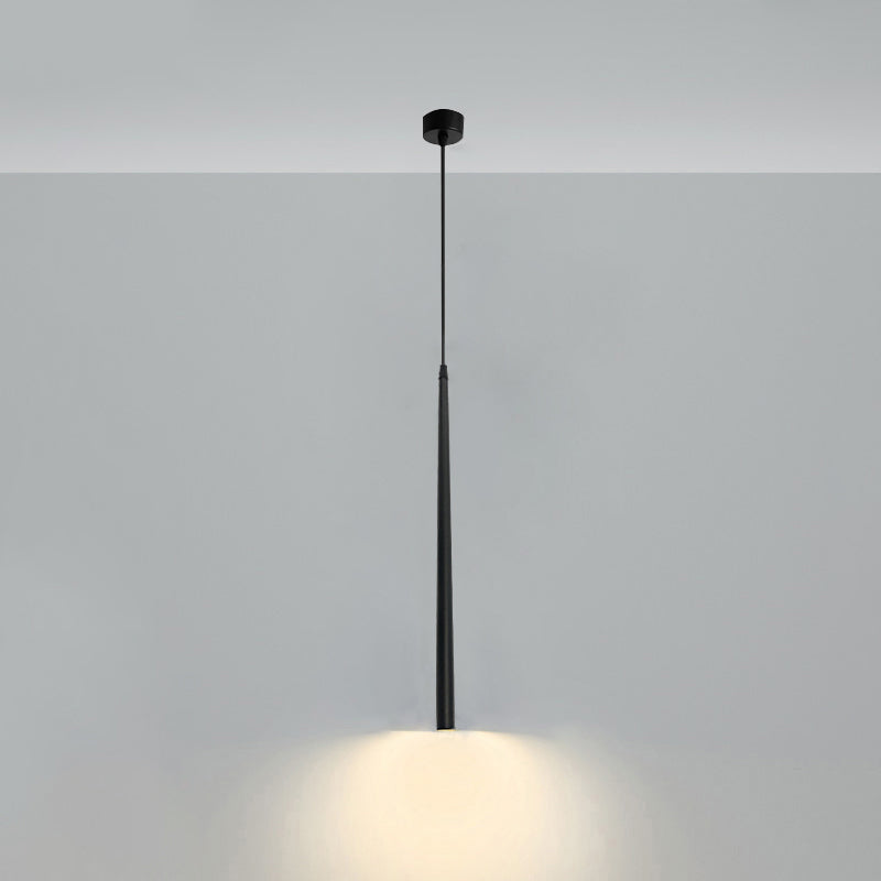 Minimalistic Tube Design Led Hanging Lamp For Bedside Suspension Pendant Light In Black / High