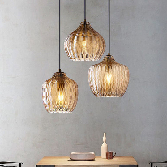 Grumium - Nordic Style Wavy Glass Pendant Ceiling Light Dining Room Dã©Cor