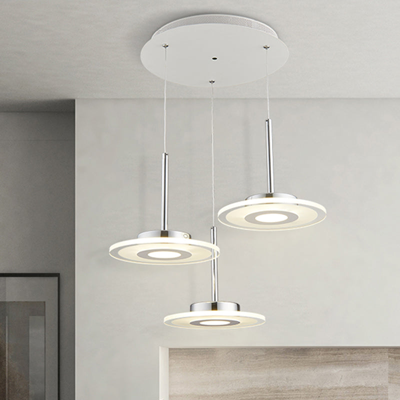 Nadã¨ge - Circular Acrylic Pendant Led Ceiling Light (Warm/White/Natural Light) White / Warm Round