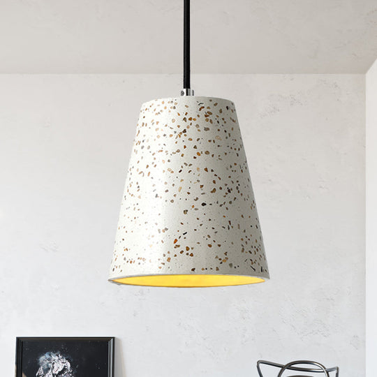 Louise - Sleek Concrete Cone Pendant Lighting Simplicity 1 Light Black/White/Brown Hanging