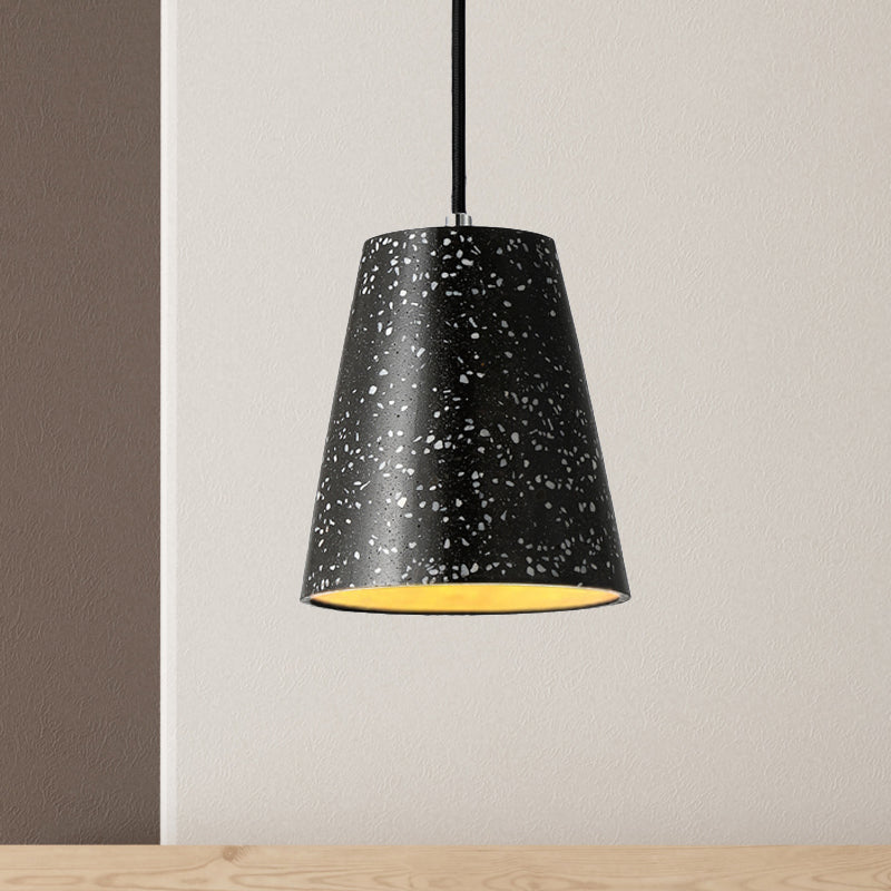 Louise - Sleek Concrete Cone Pendant Lighting Simplicity 1 Light Black/White/Brown Hanging