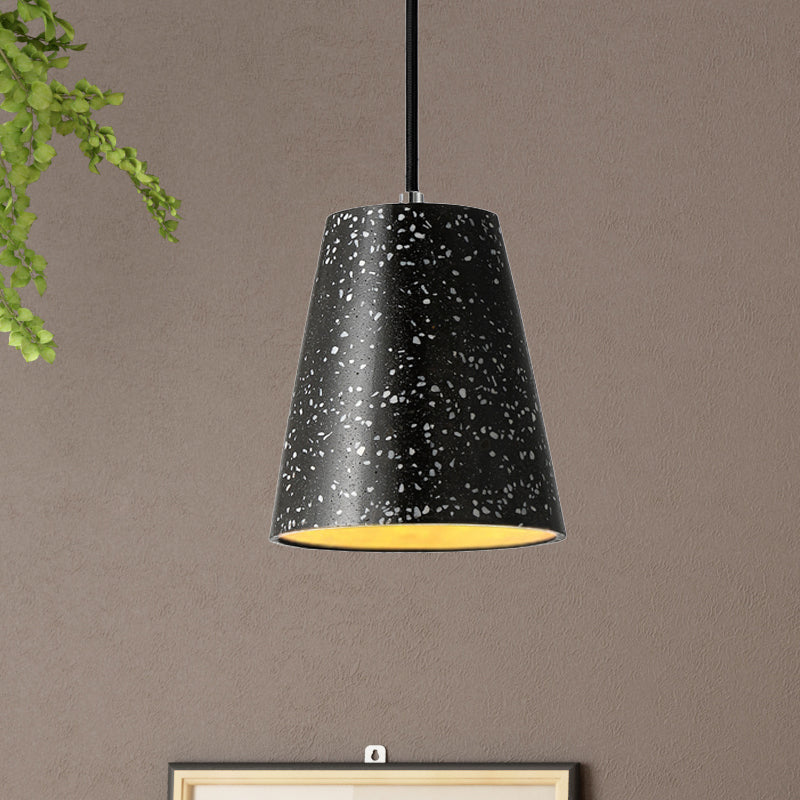 Louise - Sleek Concrete Cone Pendant Lighting Simplicity 1 Light Black/White/Brown Hanging