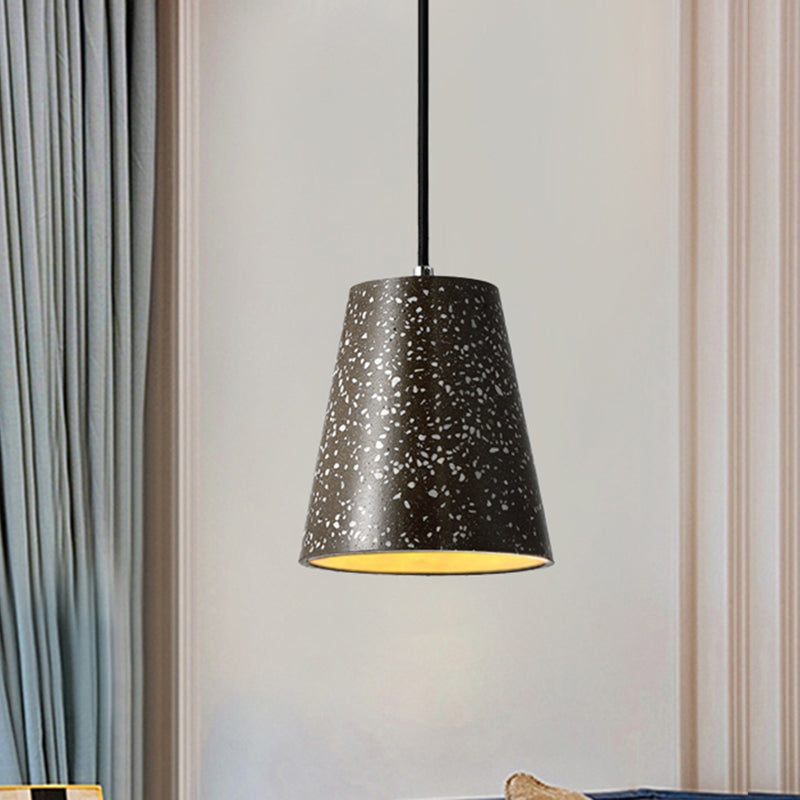 Louise - Sleek Concrete Cone Pendant Lighting Simplicity 1 Light Black/White/Brown Hanging