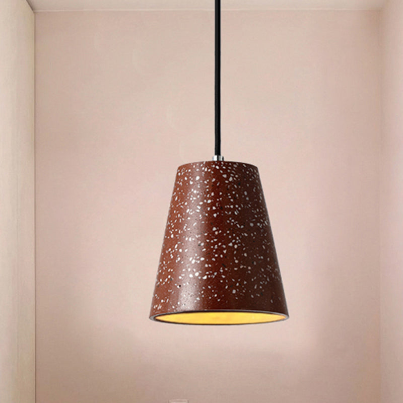 Louise - Sleek Concrete Cone Pendant Lighting Simplicity 1 Light Black/White/Brown Hanging