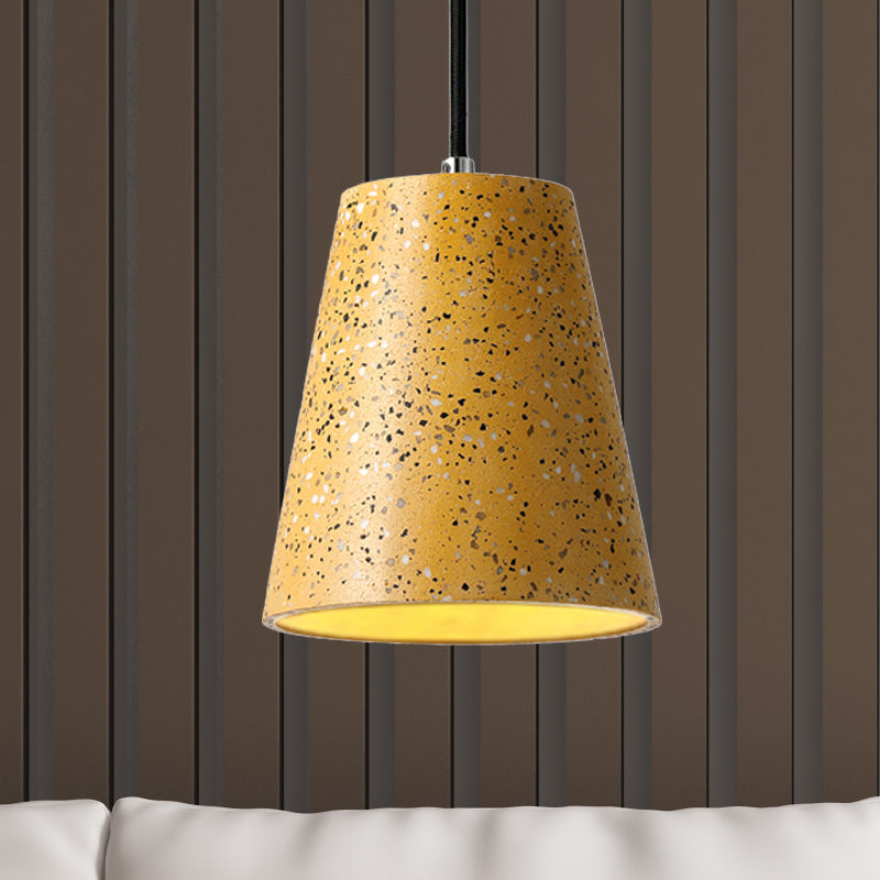 Louise - Sleek Concrete Cone Pendant Lighting Simplicity 1 Light Black/White/Brown Hanging