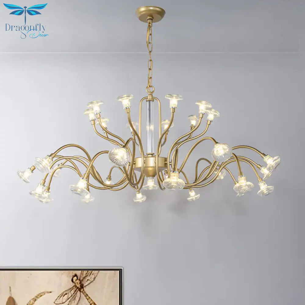 25/31 Lights Crystal Chandelier Light Lodge Gold Sputnik Living Room Hanging Lamp