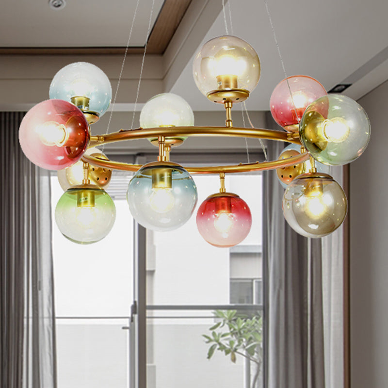 Sparkling Symphony: Multi - Colored Chandelier Illuminates Your Child’s Dreams 12 / Clear Pendant