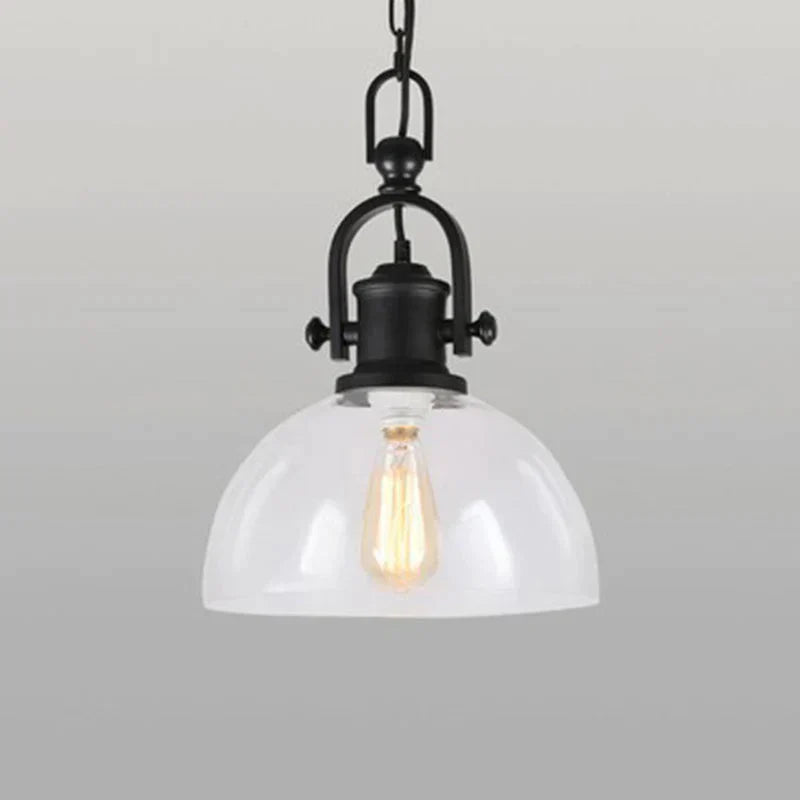 Glass Pot Shaped Suspension Lamp Industrial 1 - Light Bistro Bar Pendant Lighting In Black