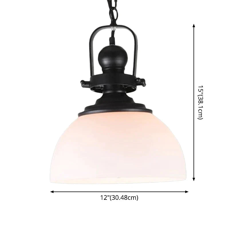 Glass Pot Shaped Suspension Lamp Industrial 1 - Light Bistro Bar Pendant Lighting In Black